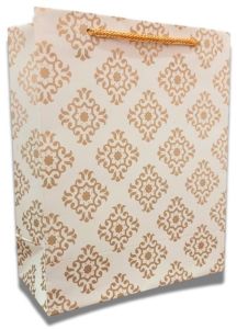 Elegant White and Gold Patterned Gift Bag