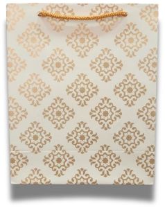 Elegant White and Gold Patterned Gift Bag
