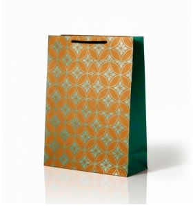 Floral Printed Paper Brown Kraft Bag