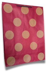 Red Polka DOT Kraft Paper Bag