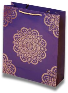 Royal Purple Gold Foil Gift Paper Bags