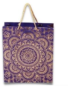 Royal Purple Gold Foiling Mandala Gift Bag