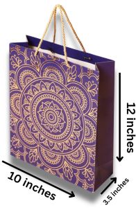 Royal Purple Gold Foiling Mandala Gift Bag