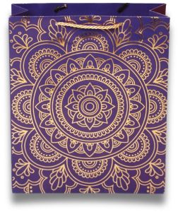 Royal Purple Gold Foiling Mandala Gift Bag