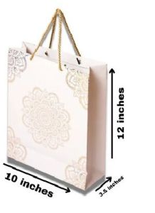 Royal White Gold Foiling Mandala Gift Bag