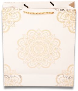 Royal White Gold Foiling Mandala Gift Bag