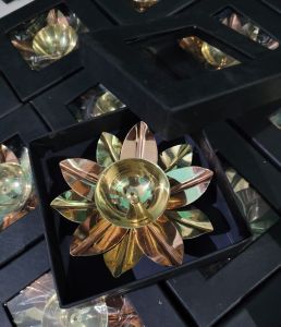 Lotus Shape Copper Diya