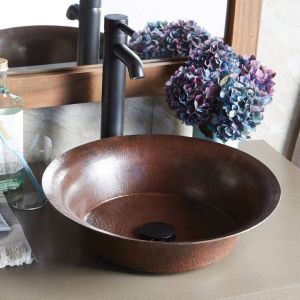 Round Top-Mount Copper Wash Basin