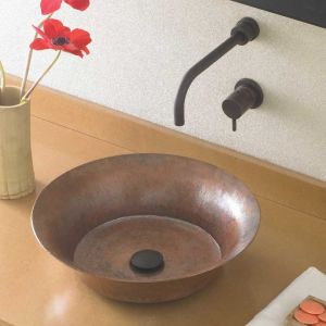 Round Top-Mount Copper Wash Basin