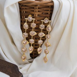 Brass Art Deco Chandelier Earrings