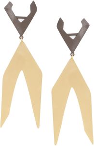Designer Gold Black Plated Dual-Tone Drop Earrings