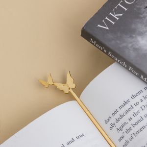 Elegant Butterfly Charm Metal Bookmark