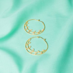 Gold Plated Brass Hoop Earring