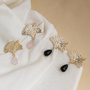 Gold Plated Brass Leaf Earrings