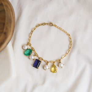Golden Brass Metal Handcraft Link Bracelet