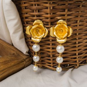 Grand Floral Statement Brass Earrings