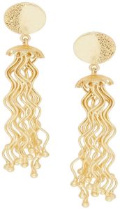 Hammered Gold Geometric Statement Drop Earrings