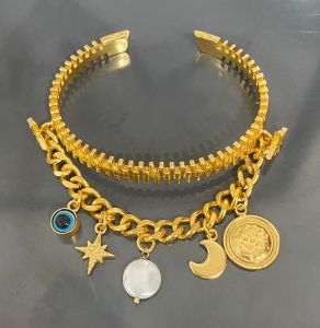 Handcrafted Gold Plated Adjustable Charm Bracelet