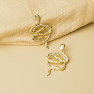 Handmade Brass Snake Studs Earring