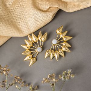 Radiant Sunburst Brass Earrings