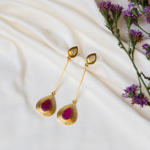 Red Gemstone Garnet Drop Earrings