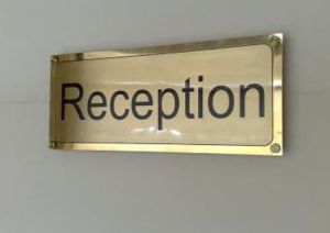 Brass Reception Signage