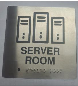 Stainless Steel Server Room Signage
