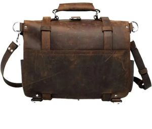 Antique Finish Leather Laptop Bag