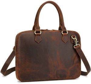 Formal Brown Leather Laptop Bag