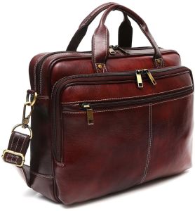 Genuine Brown Leather Laptop Bag
