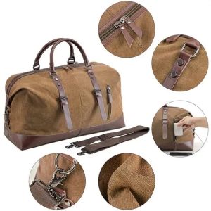 Canvas Leather Duffle Bag