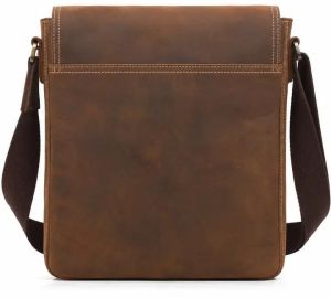 Unisex Brown Leather Sling Bag