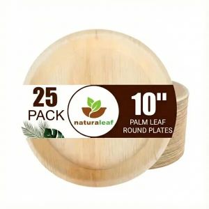 10 Inch Plain Round Areca Leaf Plates