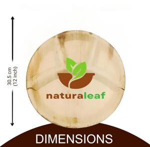 12 Inch 4 Compartment Round Areca Leaf Plates