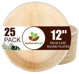 12 Inch Plain Round Areca Leaf Plates