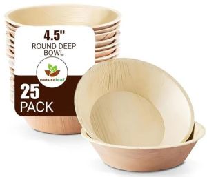 4.5 Inch Round Areca Leaf Bowls