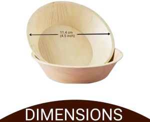 4.5 Inch Round Areca Leaf Bowls
