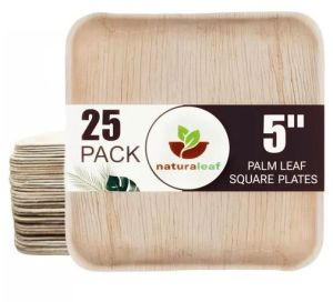 5 Inch Square Areca Leaf Plates