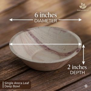 6 Inch Round Areca Leaf Bowls