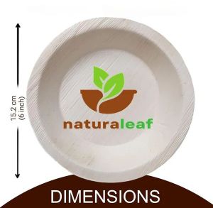 6 Inch Plain Round Areca Leaf Plates