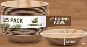 7 Inch Round Areca Leaf Bowls