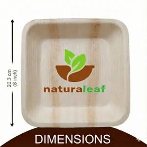 8 Inch Square Areca Leaf Plates