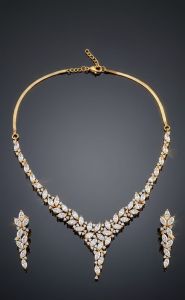 Cubic Link American Diamond Necklace Set