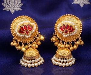 Gold Plated Brass Jhumka Earrings