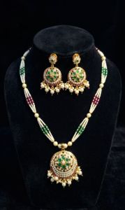Multi Strand Moti Pearl Necklace Set