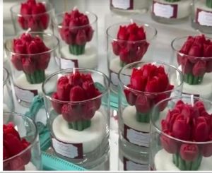 Floral Tulip Jar Candle