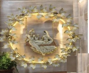 Golden Radha Krishna Wall Art