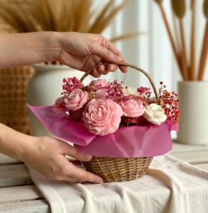 Handmade Rose Soap Flower Candle