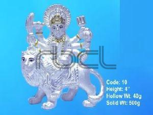 10 Sterling Silver Maa Durga Statue