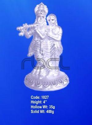 1027 Sterling Silver Radha Krishna Statue